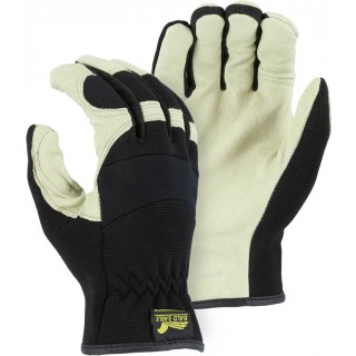 2152D Majestic® Bald Eagle Mechanics Glove with Pigskin Palm and Black Stretch Knit Back
